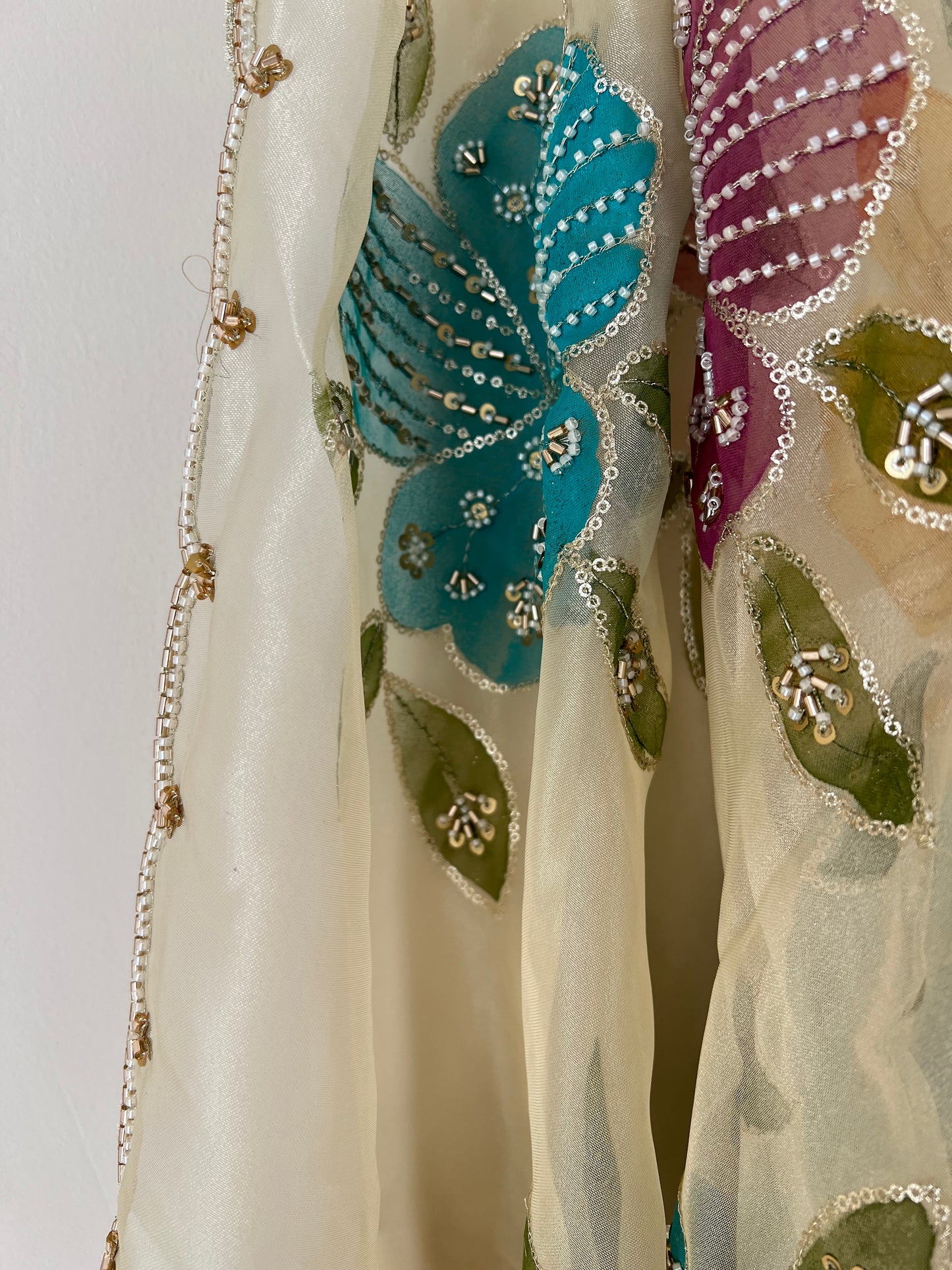 Organza shimmer Dupatta with embroidery