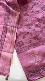 Purple Pure Linen embroidered premium unstitched dress material