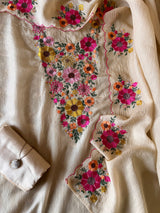 Sunflower Embroidery Crush tissue Silk Dress material