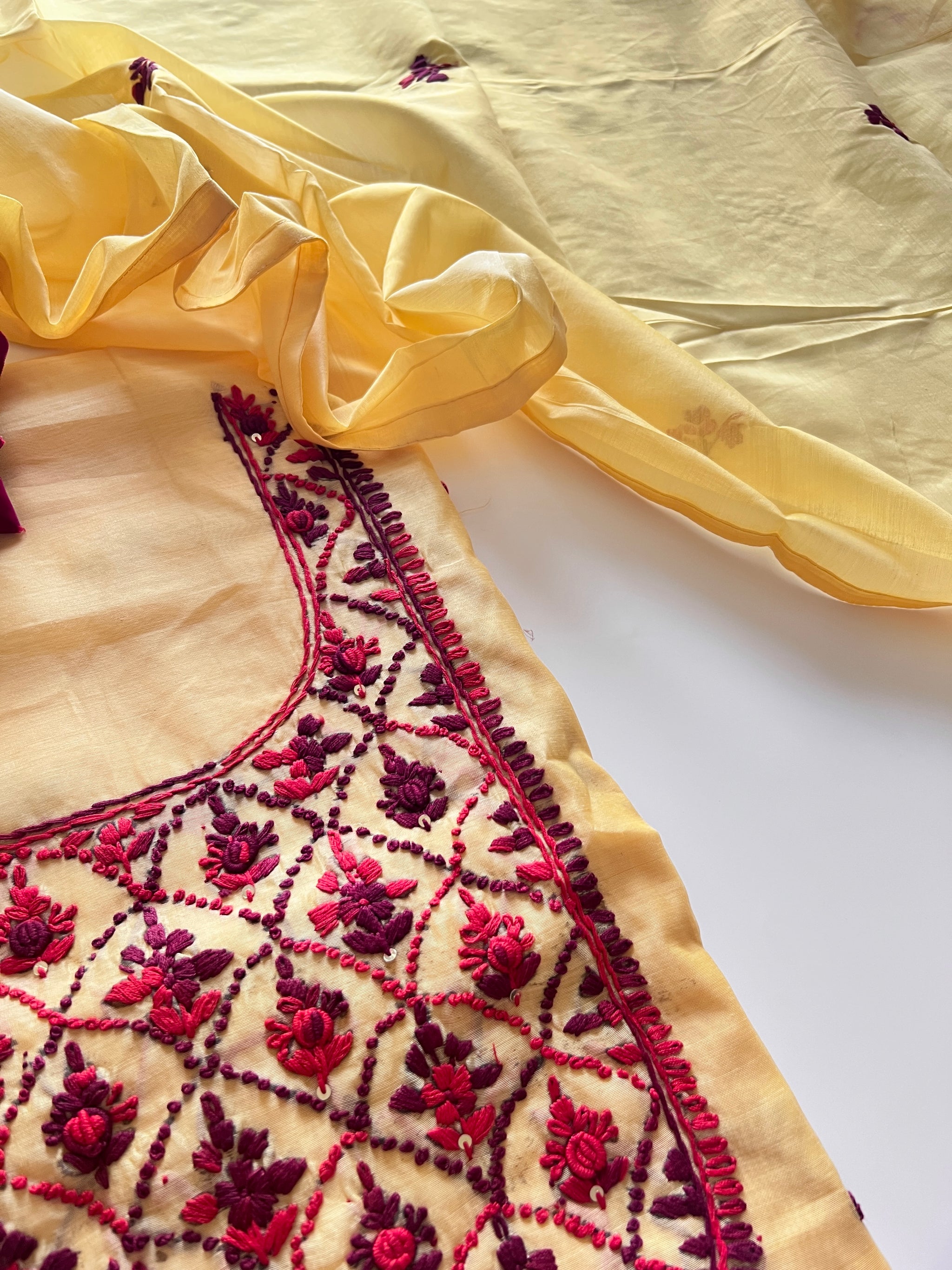 Knot embroidery Unstitched suit material
