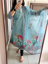 Pearl work dress material unstitched Suit set