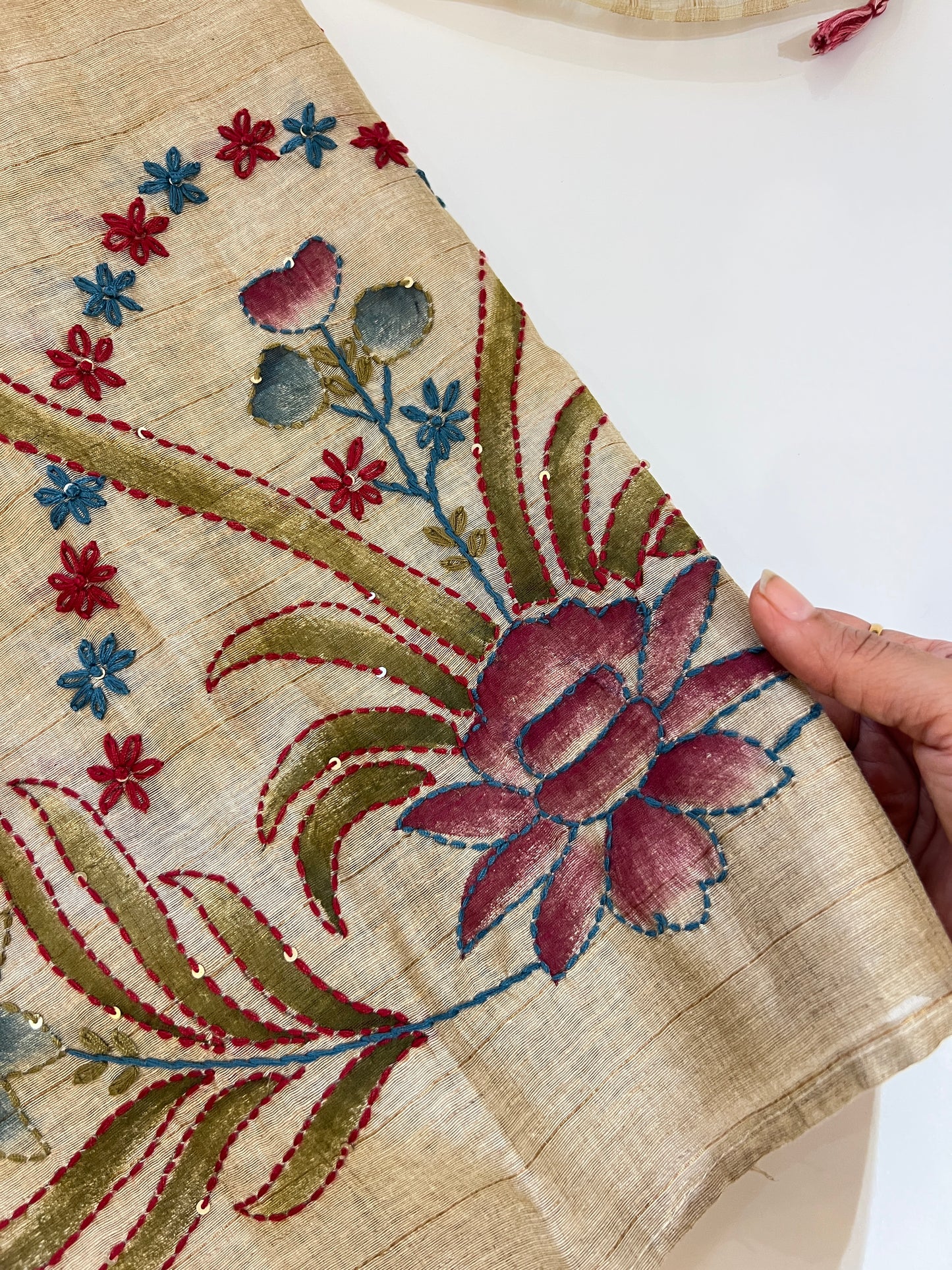 Khadi cotton embroidery Designer Unstitched suit