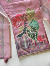 Pearl work dress material unstitched Suit set