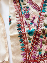 2 pc Cream Knot embroidery Unstitched suit material
