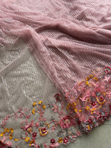Net embroidered fabric for lehengas, kurtas.