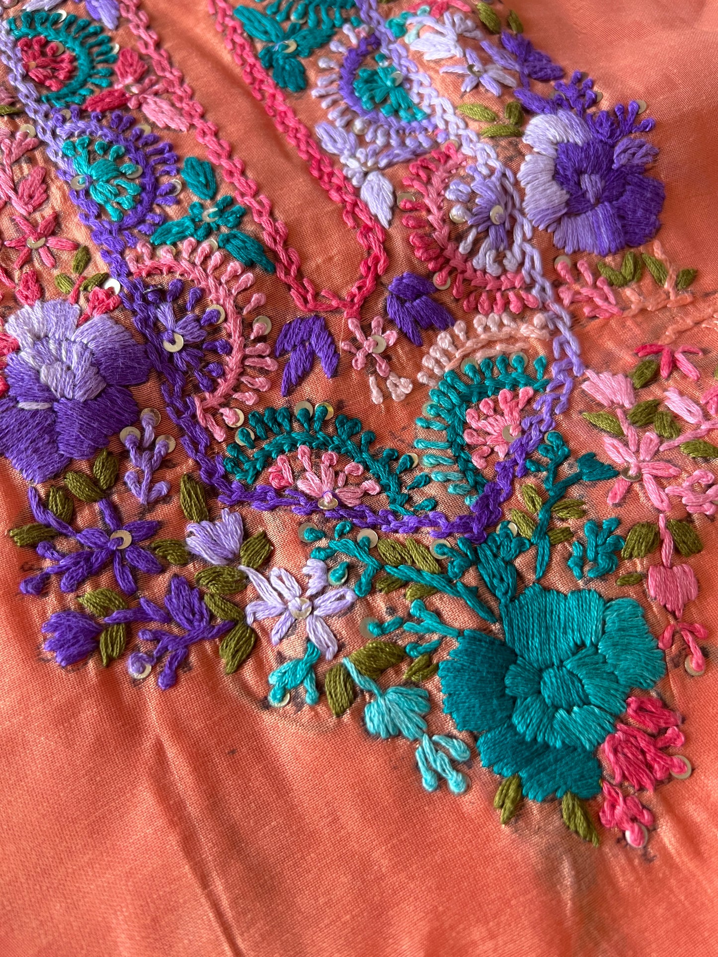 Knot embroidery Unstitched suit material 2 pc