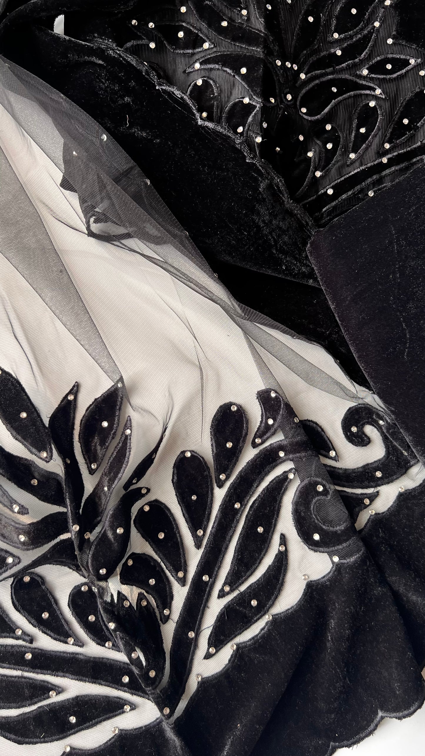 Black Velvet cut work designer party wear unstitched suit set