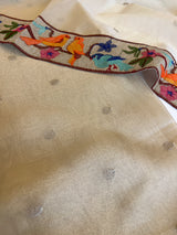 Bird embroidery tissue silk Unstitched suit
