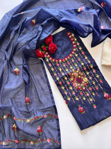 Knot embroidery Unstitched suit material
