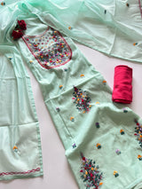 Knot embroidery Unstitched suit material