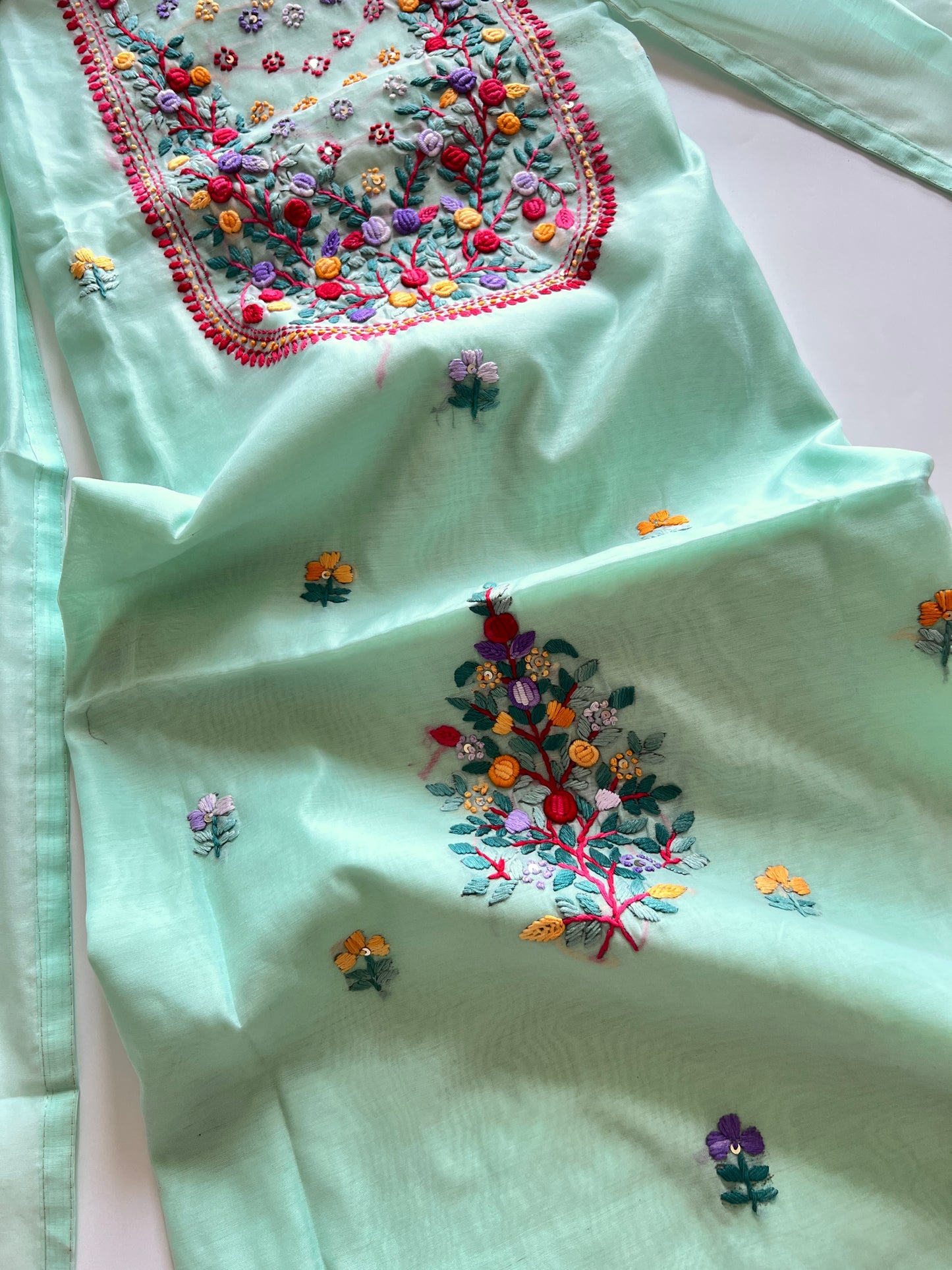 Knot embroidery Unstitched suit material