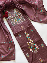 2 pc Knot embroidery Unstitched suit material