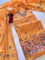 Knot embroidery Unstitched suit material 2 pc