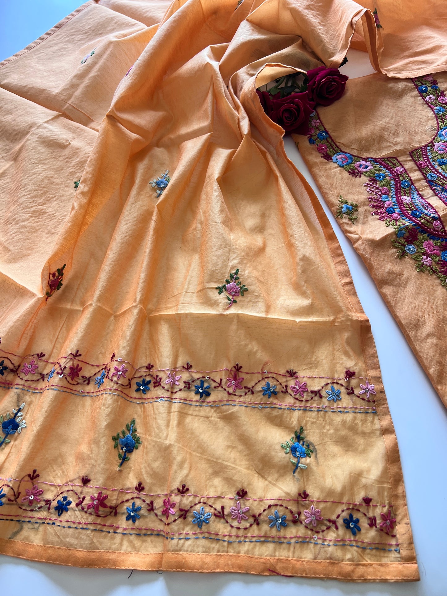 Knot embroidery Unstitched suit material