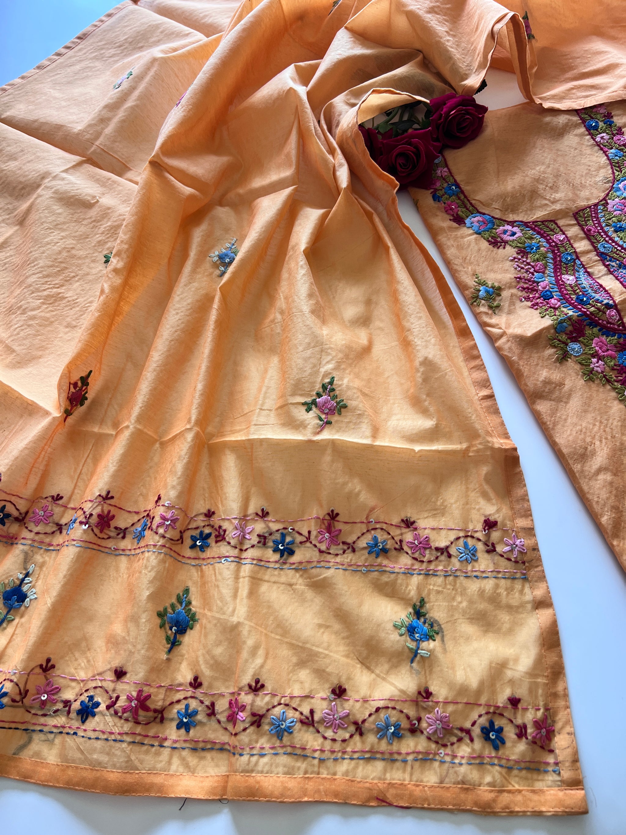Knot embroidery Unstitched suit material