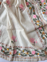 Chanderi Phulkari embroidery Unstitched suit material