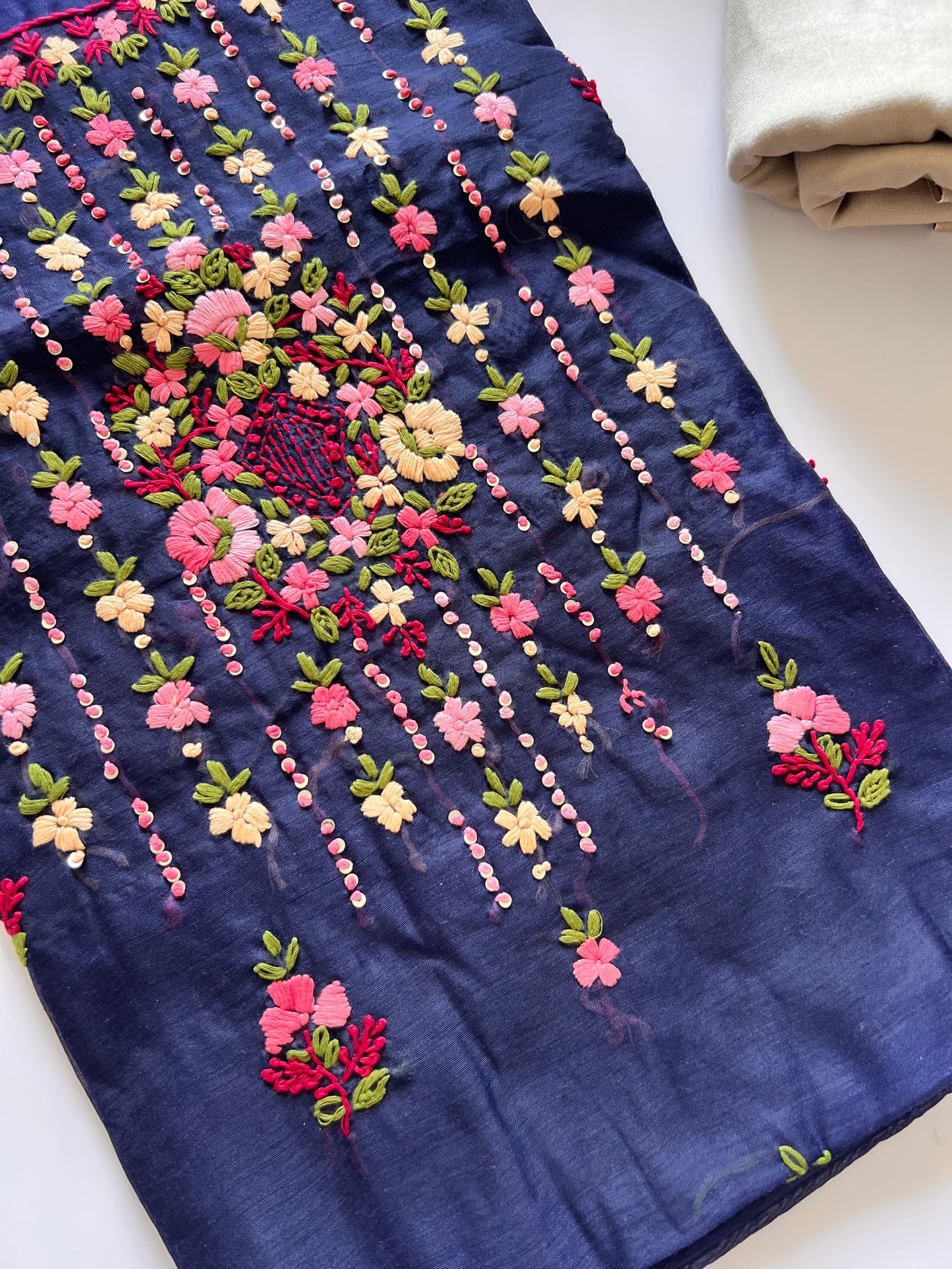 Knot embroidery Unstitched suit material