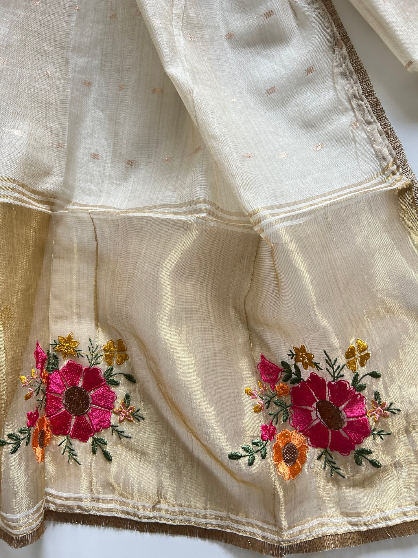 Sunflower Embroidery Jamdani Dress material