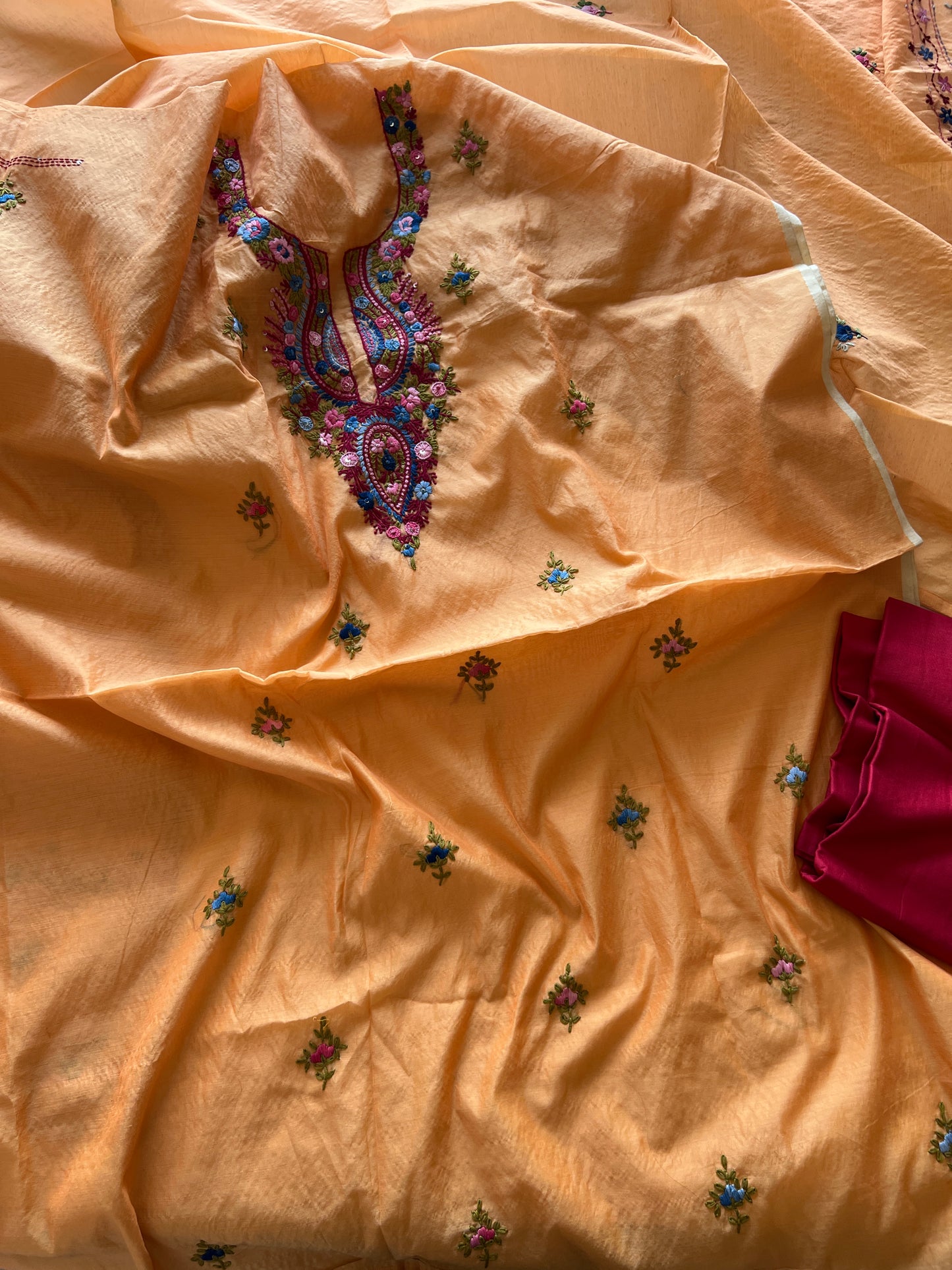 Knot embroidery Unstitched suit material