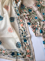 Chanderi Phulkari embroidery Unstitched suit material