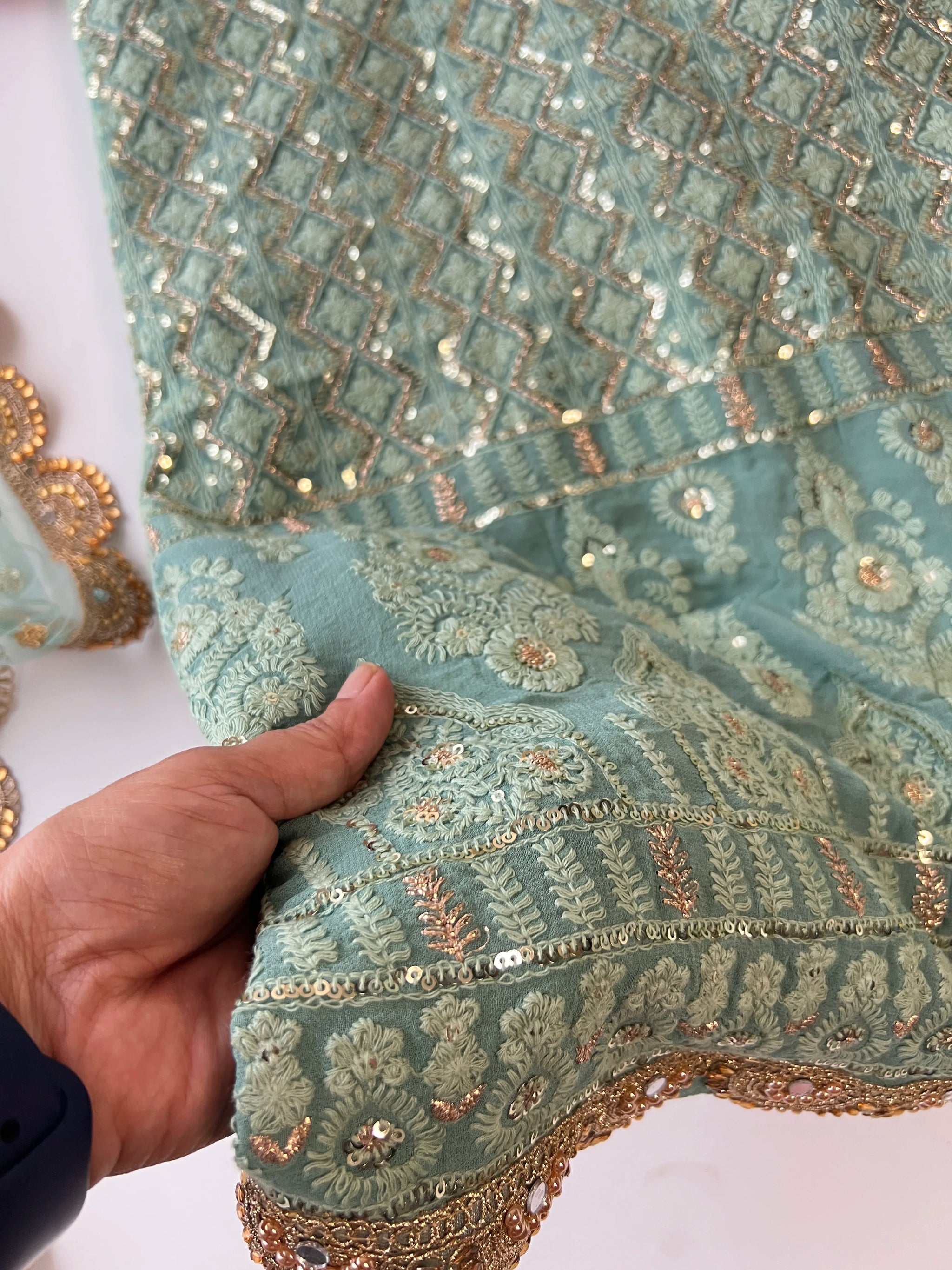 Designer Georgette Embroidered Unstitched Suit set