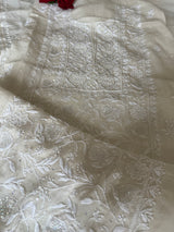 Pure lucknowi Mul handwork chikankari Kurta Dupatta set