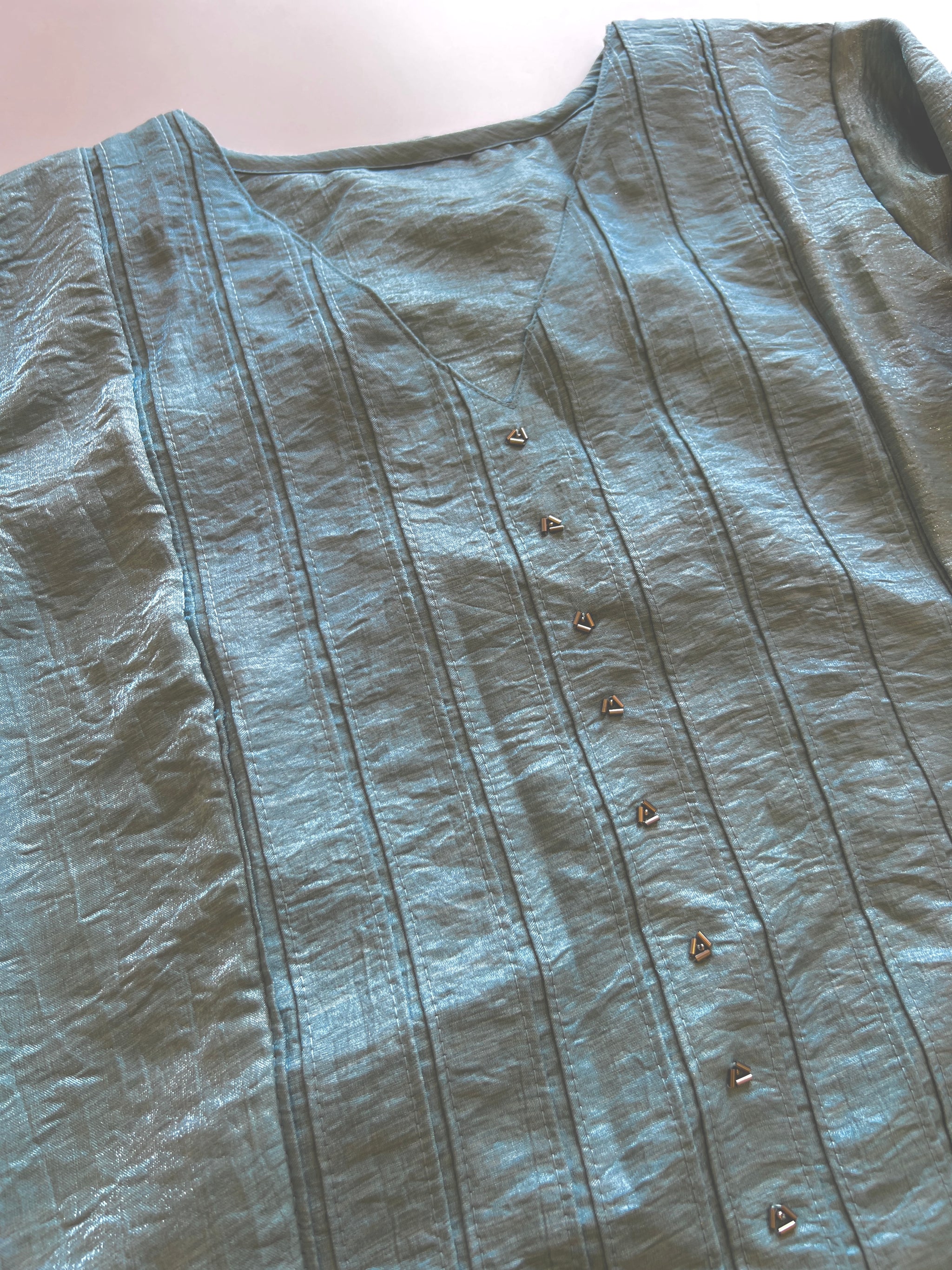 Grey Crush Fabric Kurta with embroidery