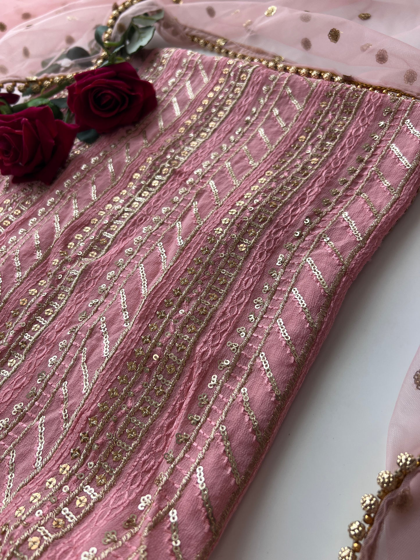 Designer Georgette Embroidered Unstitched Suit set