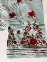 Chanderi knot embroidery Unstitched suit material