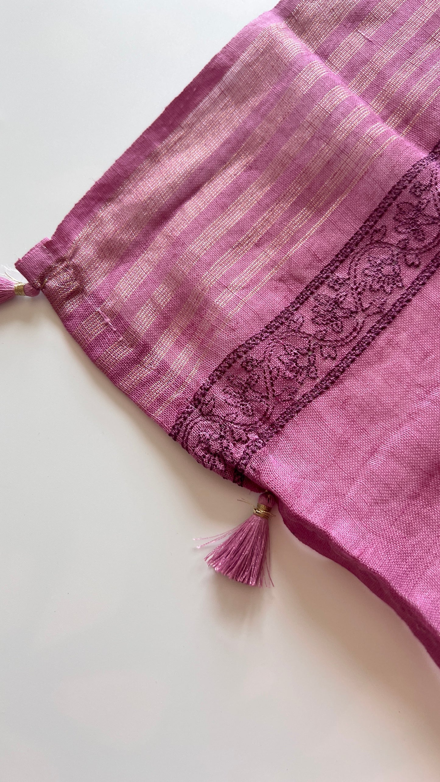 Purple Pure Linen embroidered premium unstitched dress material