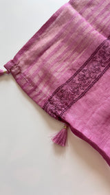 Purple Pure Linen embroidered premium unstitched dress material