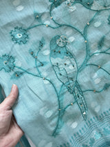 Bird Embroidered Unstitched Suit