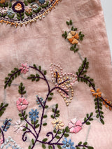 Peach Knot embroidery Unstitched suit material