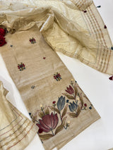 Khadi cotton embroidery Designer Unstitched suit
