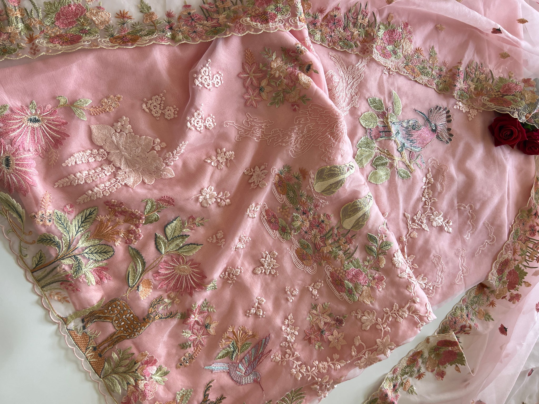 Full Embroidered Organza Un-stitched Suit set
