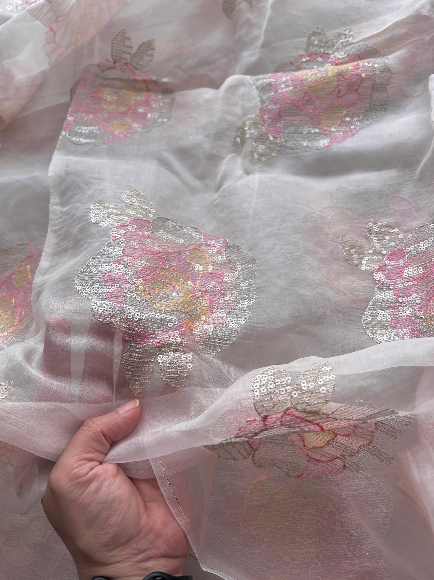 Organza Fabric with sequin work