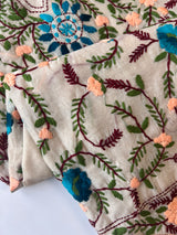 Chanderi Phulkari embroidery Unstitched suit material