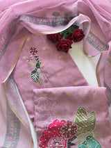Pearl work dress material unstitched Suit set