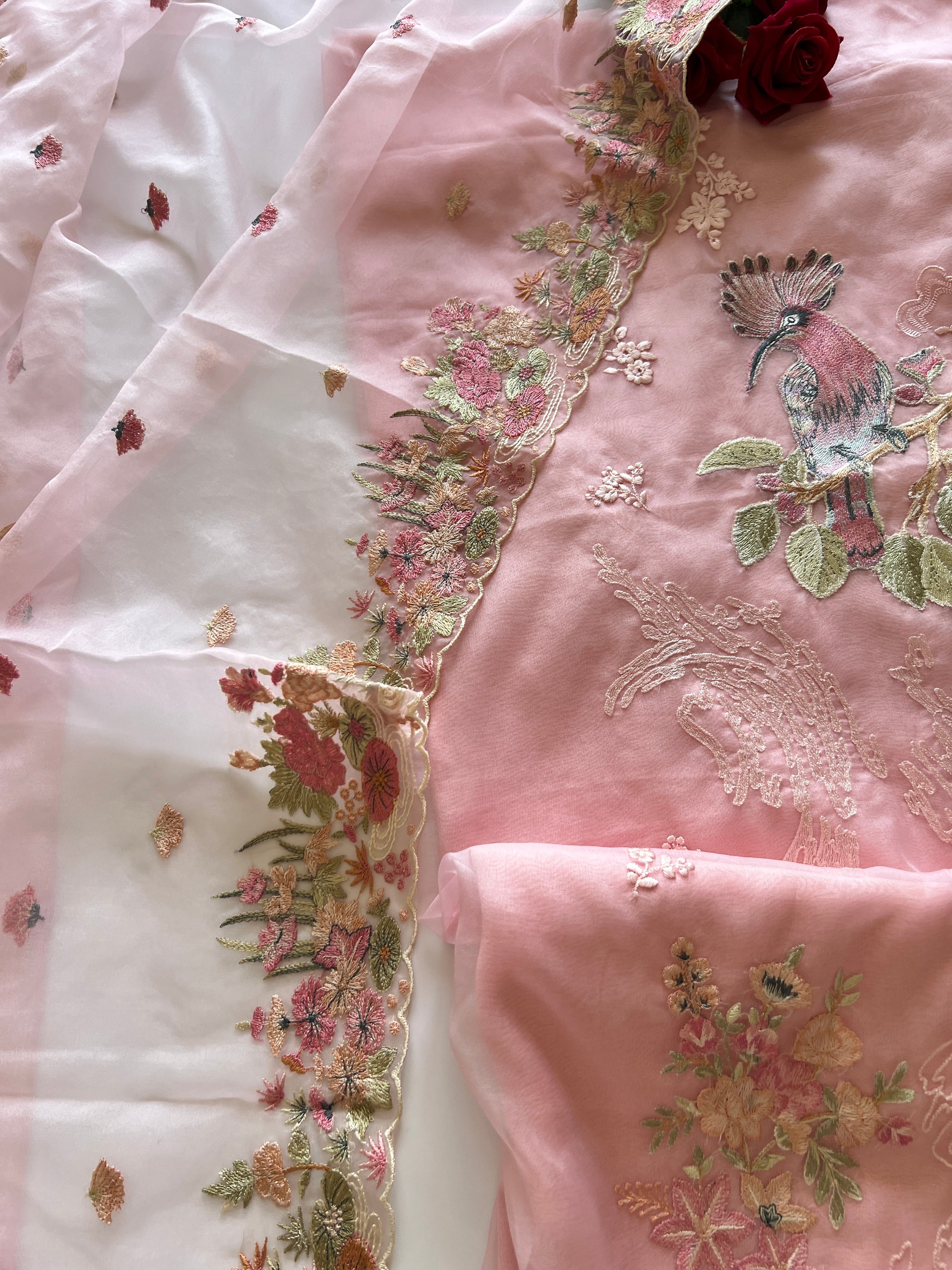 Full Embroidered Organza Un-stitched Suit set