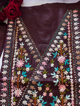 2 pc Knot embroidery Unstitched suit material