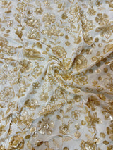 Dyeable georgette Sequin embroidery fabric.