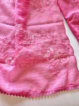 Pink Kotta cutwork Embroidered Unstitched Suit