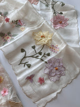 Off White 3D Embroidery on Organza premium unstitched dress material with floral work