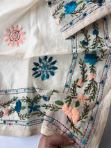 Chanderi Phulkari embroidery Unstitched suit material