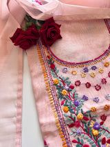 Knot embroidery Unstitched suit material