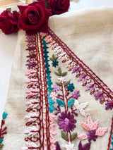 2 pc Cream Knot embroidery Unstitched suit material