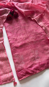 Pure Linen embroidered premium unstitched dress material