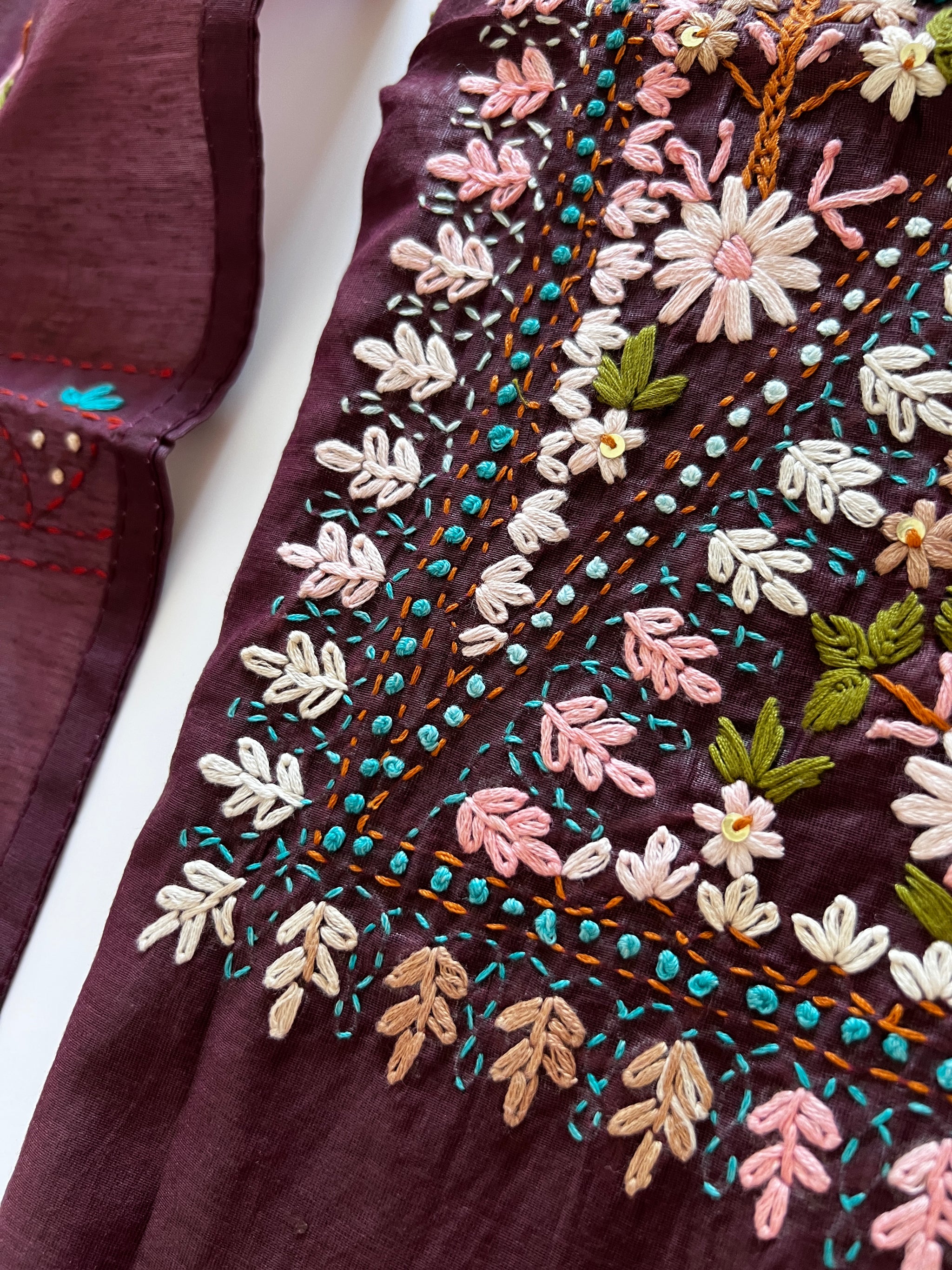 2 pc Knot embroidery Unstitched suit material