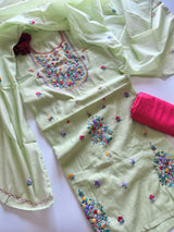 Knot embroidery Unstitched suit material