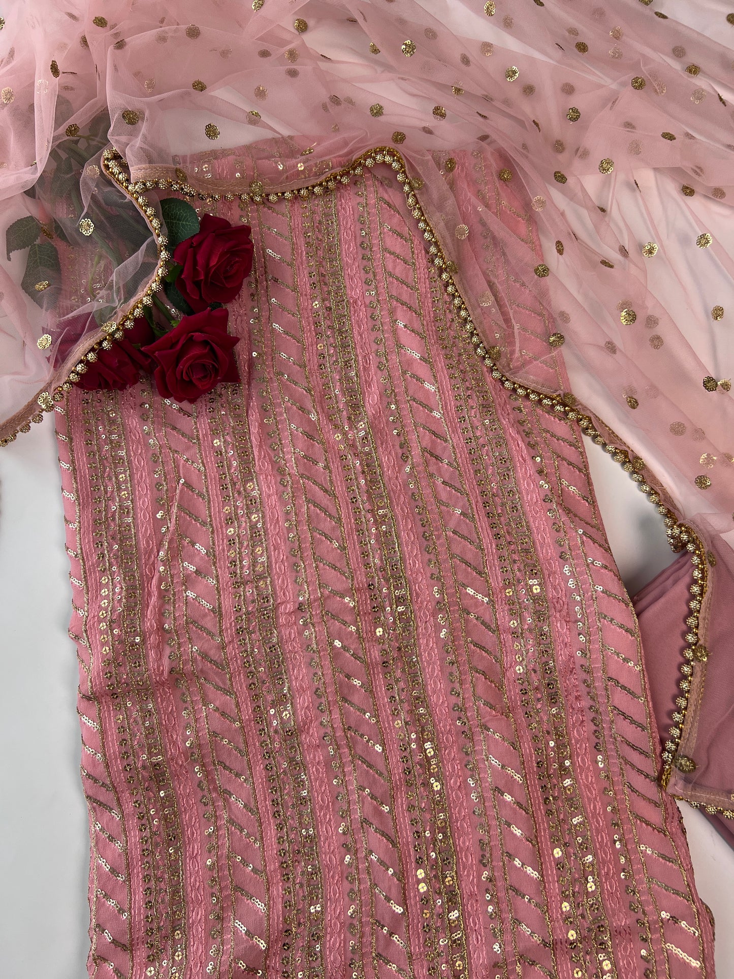 Designer Georgette Embroidered Unstitched Suit set